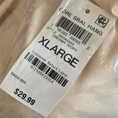 NEW ALFANI Removable Cups Laser Cut Seamless Bralette Creamy Ivory Size XL