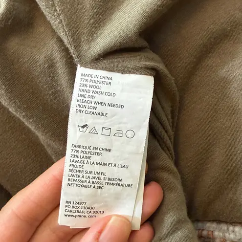 prAna Arria Wool Blend Marble Chunky Knit Collared Jacket Size Small