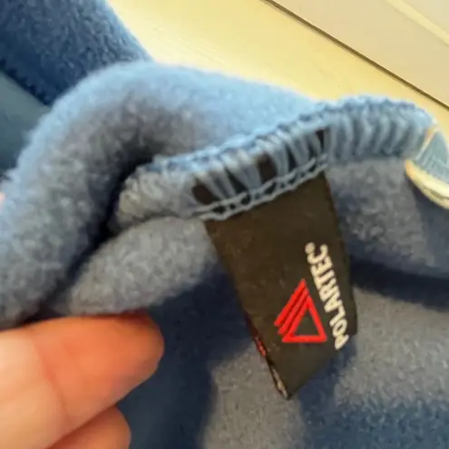 LL Bean Fleece Polartec Vest Blue XL Full Zip Stand Collar Pockets Women