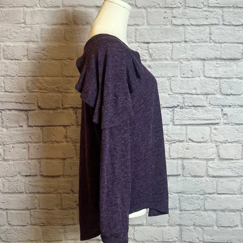 Umgee Purple Ruffle Long Sleeve Top Women's Small