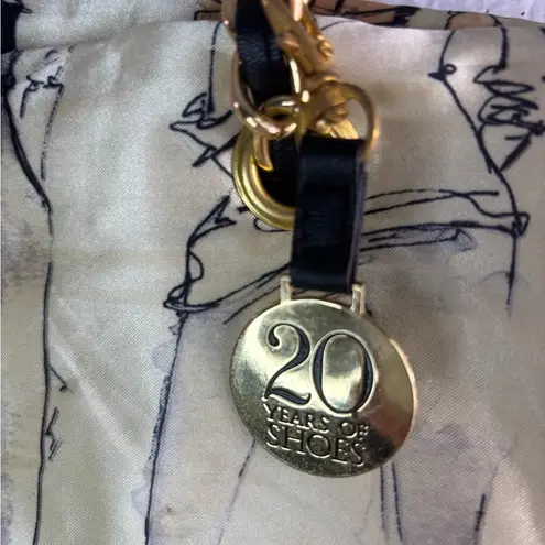 DSW Black and Gold Satin Shoe Fashion Shoulder Bag with Chain Strap