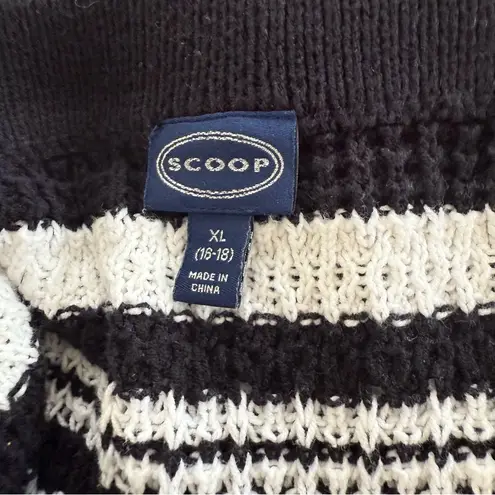 Scoop Black And White Crochet Knit Midi Skirt Size XL 16