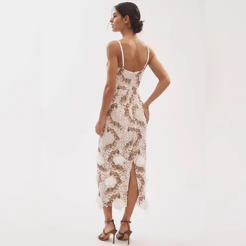 HELSI Norah Plunging Dimensional Floral Column Gown Size L