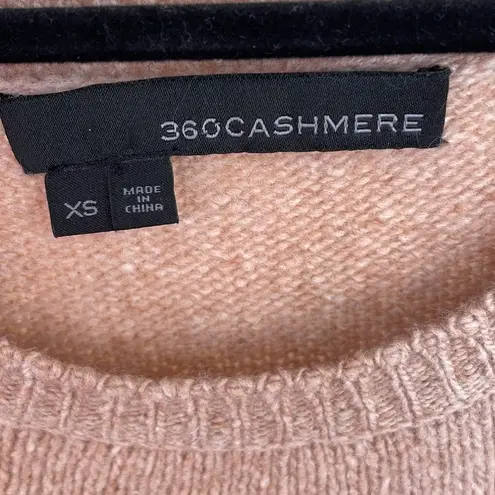 360 Cashmere Women’s Sweater Knit Long Sleeve 100% Cashmere Pink Peach Size XS