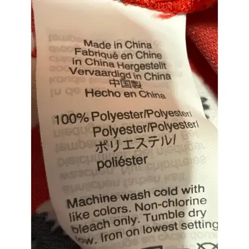 J.Crew Red Floral Short Sleeve V