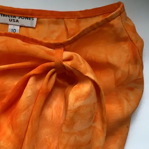 Patricia Jones Vintage orange tie dye wrap maxi skirt, size 10