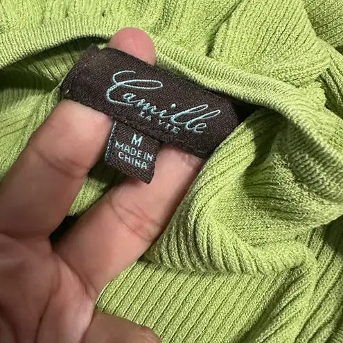 Camille La Vie Green Ruffle Trim Sleeveless Top – Size M