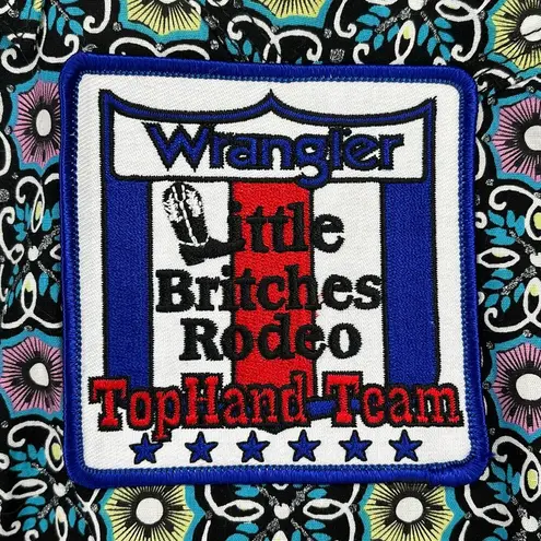 Wrangler  Little Britches Rodeo Patch Floral Western Shirt Womens Size Large Ram