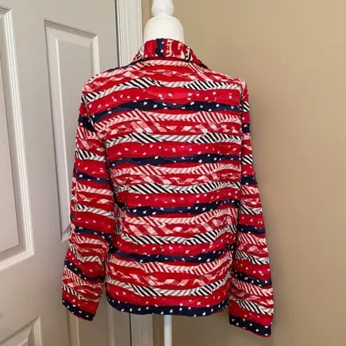 Vintage Keren Hart Red White Blue Jacket perfect for July 4th celebration Size L