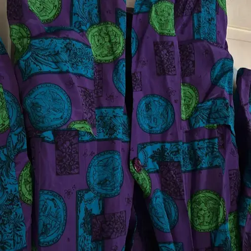 Sunny Leigh 100% Silk Vintage Floral print blazer - Size S