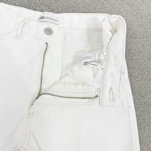 ZARA  Super Wide Leg High Rise Jeans White Size 0 Relaxed Long Baggy