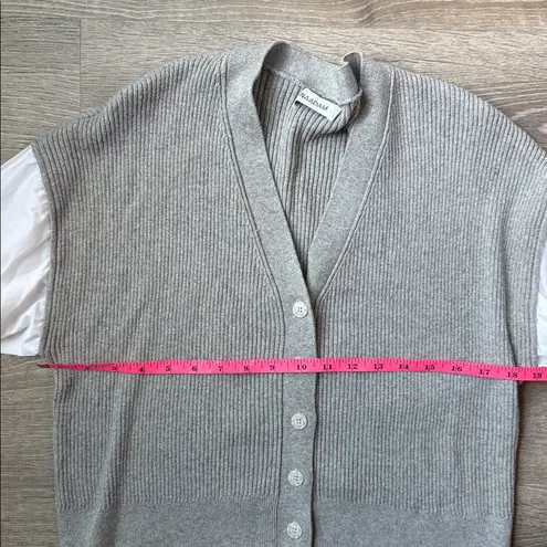 Naadam Gauze Mixed Media Cardigan XS Gray