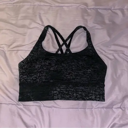 Lululemon  Energy Bra *Long Line
Untamed Jacquard Spray Dye Black Deep Coal