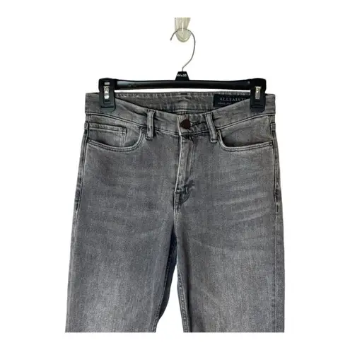 All Saints Jeans Women 27 Gray Washed Black Grace Slashed Distressed Skinny