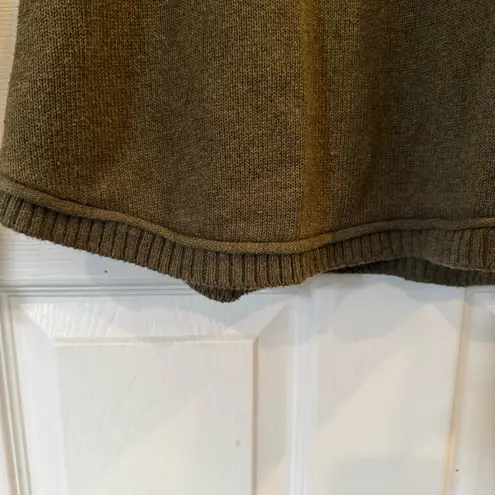 Natural Reflections Split Neck Olive Green Cotton Knit Sweater Women’s Large