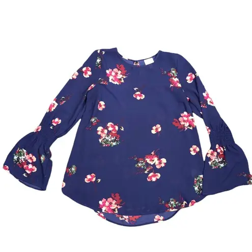 Isabel Maternity Womens Floral Bell Sleeve Pullover Blouse Tunic Top XS