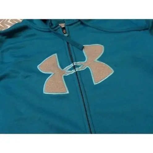 Under Armour  women's M teal/gray fleece-lined hooded full zip jacket