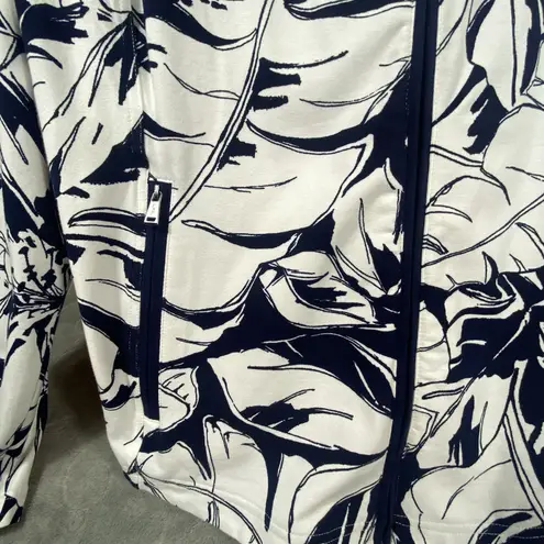 Ralph Lauren Lauren  Full Zip Knit Jacket Large Women‎ Palm Print Country Club