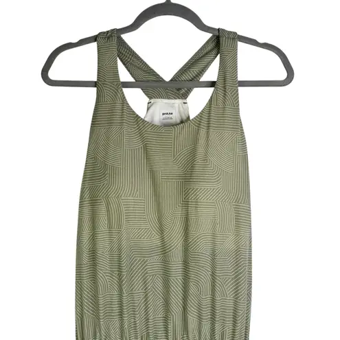 prAna Kamen Dress Green Striped Sleeveless Tank Racerback Stretchy Dress Large L