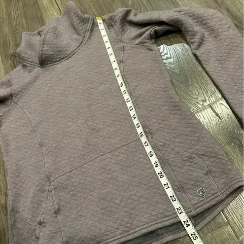Kuhl Sweatshirt Women's L Top Purple Quilted Funnel Neck Pullover Outdoor Wool