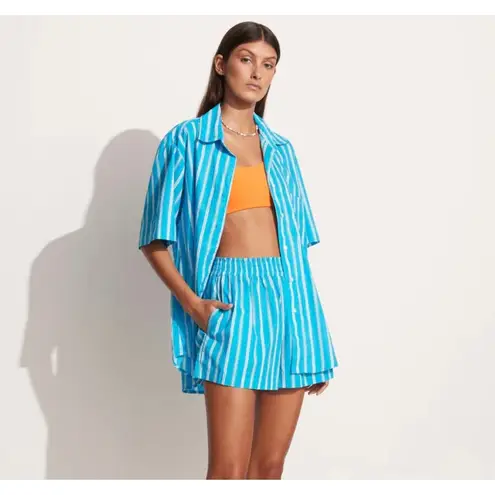 Faithfull the Brand Faithful the Brand Shirt Womens Medium Blue White Maya Striped Arden Top