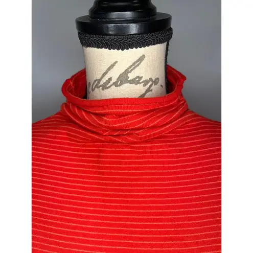 Duluth Trading Co S’no Sweat Coolmax knit funnel mock neck top sweater L Orange Size L