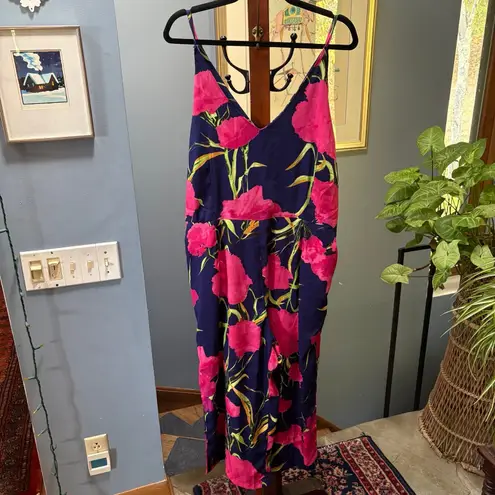 AX Paris Curve Blue and Pink Lightweight Relaxed Fit Floral Jumpsuit size 20
