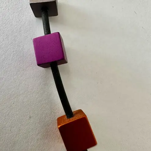 Colorful cubed necklace on cord