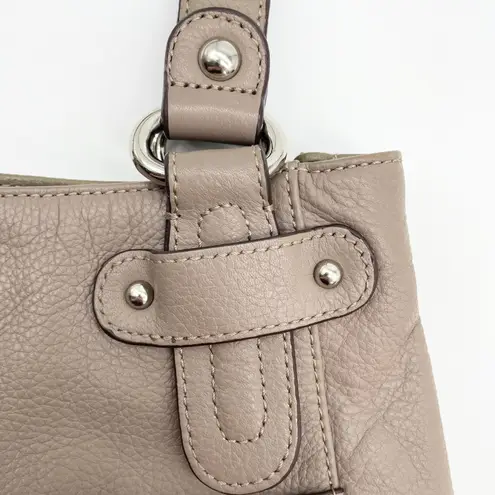 Tignanello Pebbled Leather Shoulder Bag Quiet Luxury Workwear Minimal Timeless Tan