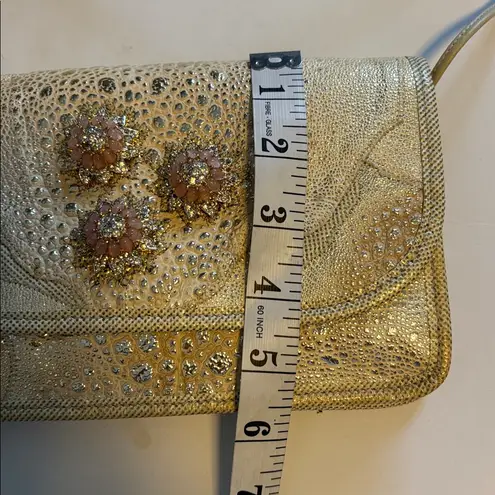 CARLOS FALCHI CREAM AND GOLD ANIMAL SKIN CROSSBODY ONE OF A KIND AND VINTAGE