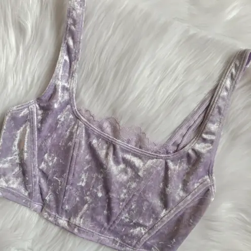 Light Lilac Velvet Lace Bra