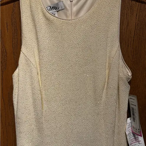 Patra Women’s Ivory with Silver& Gold GlitterTop Full Length Formal Evening Gown Tan Size 8