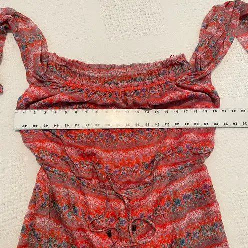 barney's new york small floral Plisse off the shoulder romper SH 2606