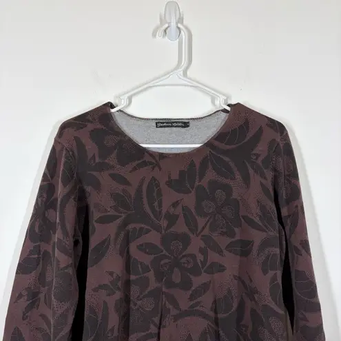 Gudrun Sjoden Floral Sweater Size Medium Brown