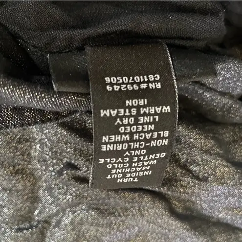 Maggie Barnes Vintage 90s Metallic Short Sleeve Button Front Top Black Combo 5X