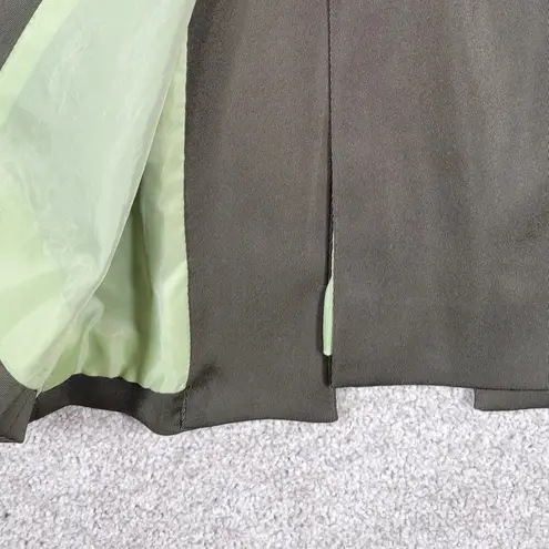 Mixit Longline Jacket Womens 12 Tall Green Stretch Notch Lapel Back Slit Career