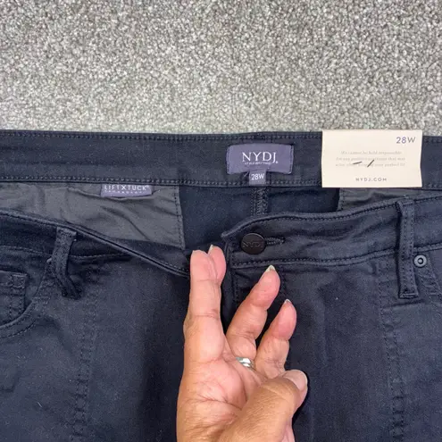 NYDJ Plus Size Black Stretch Milano Wide Leg Utility Pants Trousers 28W NWT