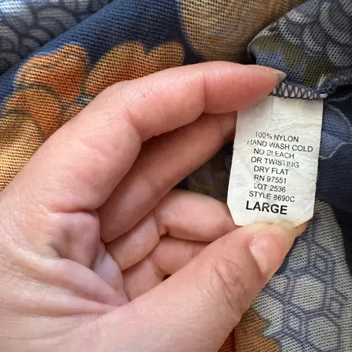 Sweet Pea Y2K floral print wrap mesh top