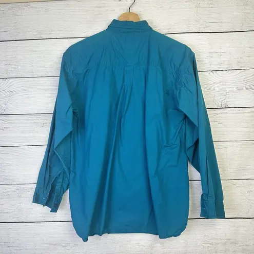 Lone Feather Embroidered Brushpopper Western Rodeo Button Up Shirt Size Medium Green