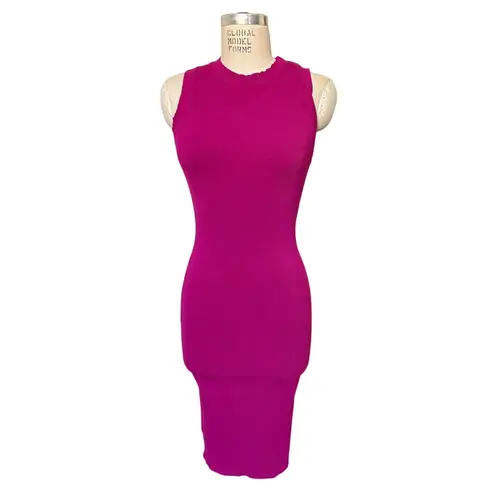 Ripley Rader Magenta Berry Bodycon Rib Tank Midi Dress Size 2/ Small