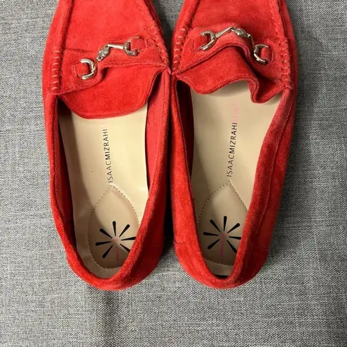 Isaac Mizrahi Live Women's 8.5W Horsebit Suede Loafers Orange