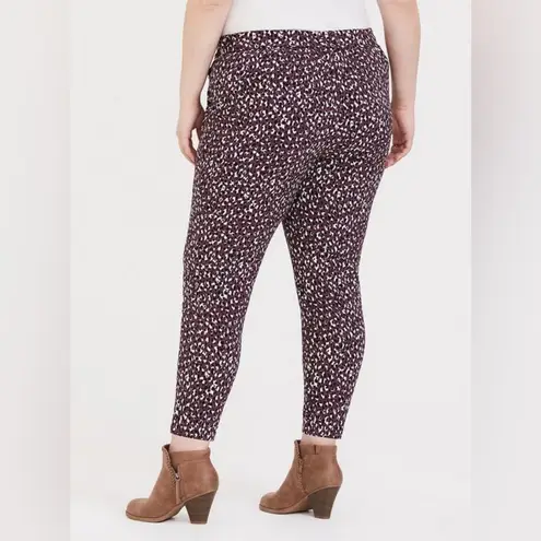 Torrid Mauve Leopard Pull-On Taper Stretch Crepe High Rise Lightweight Pant 2X - Image 3