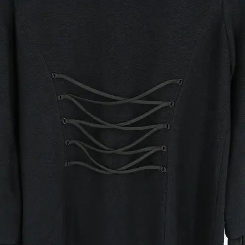 St. John Lace Trim Lace-down Back Long Buttoned Santana Knit Jacket 12