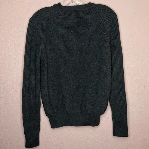 Dsquared2 Grey 100% Wool Crewneck Women’s Sweater Ribbed Sleeves. Size L Gray Size L - Image 8