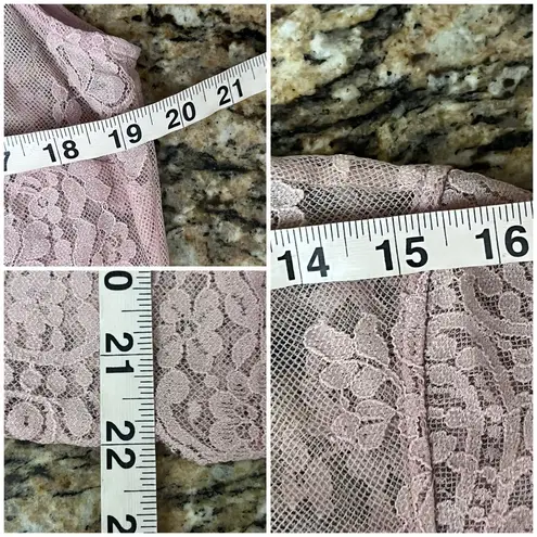 Pink Sheer Mesh Lace Blouse Women’s L Short Sleeve Romantic Coquette Cottegecore Size L