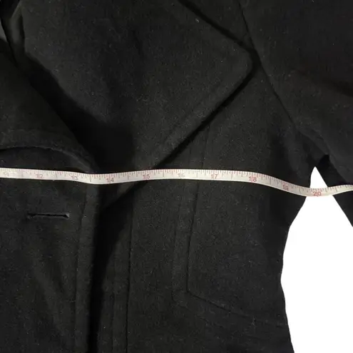 Jason Kole Women's Size M Black Wool Blend Peacoat Jacket 6 Button Long Sleeve Size M