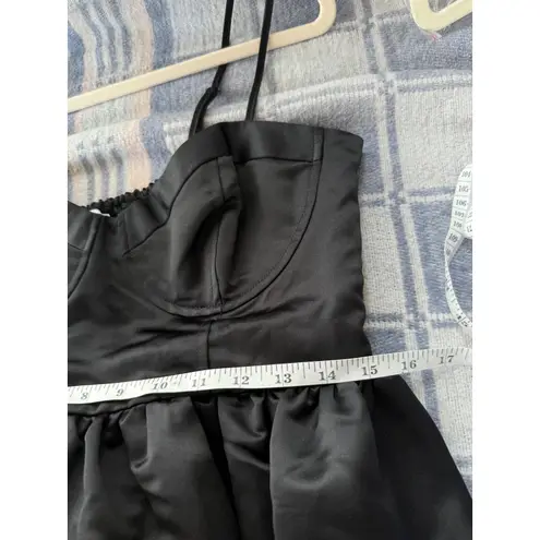 T11 Future Collective Black Satin Midi Dress Bustier Bodice Party Cocktail M Size M
