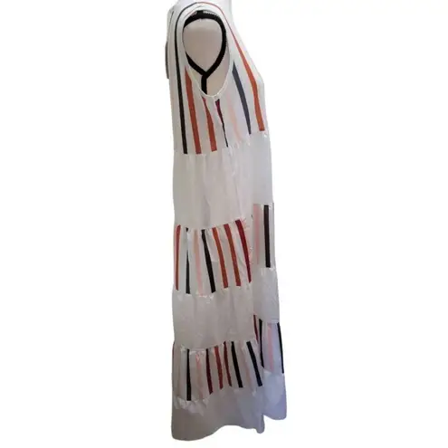 Made with Love Vertical Striped Maxi Sleeveless Dress Size M *New w/defect White Size M
