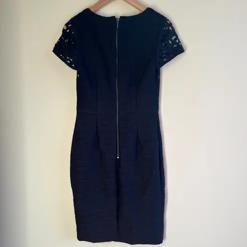 Anthropologie  Maeve Laser Cut Basalt Sheath Dress Black Womens‎ Size 2 Sh…