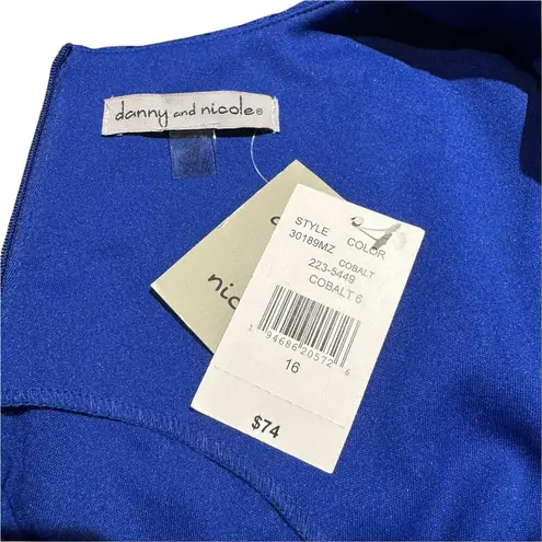 Danny & Nicole Sleeveless Scallop Dress Cobalt Blue 16